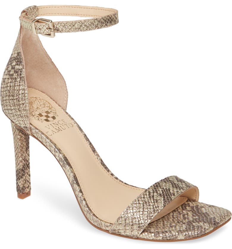 VINCE CAMUTO Lauralie Ankle Strap Sandal, Main, color, GILDED LEATHER