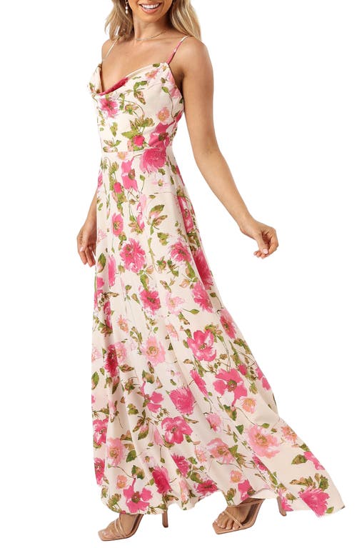 Petal And Pup Petal & Pup Violetta Floral Cowl Neck Maxi Dress In Pink