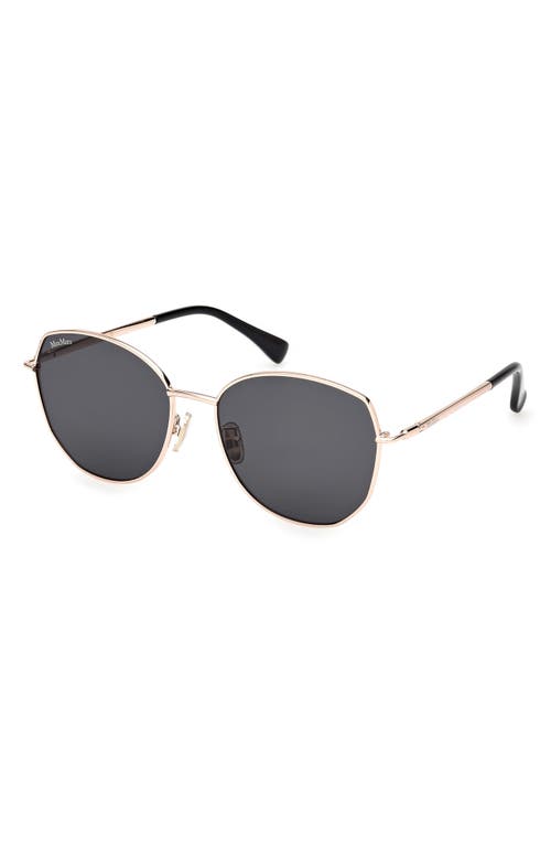 Shop Max Mara 58mm Round Sunglasses In Gold/smoke