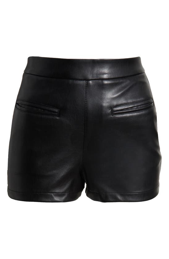 Shop Afrm Hailey Faux Leather Shorts In Noir