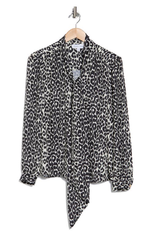 Gemma + Jane Tie Neck Georgette Top In Leopard