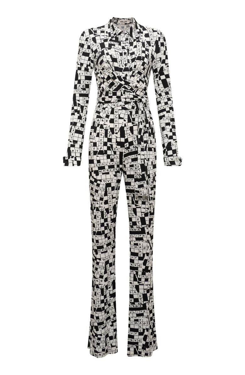 Diane von Furstenberg Michele Crossword Puzzle Print Long Sleeve Diane von Furstenberg Michele Crossword Puzzle Print Long Sleeve