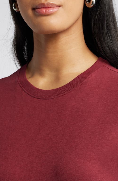 Shop Nordstrom Pima Cotton Slub Crewneck T-shirt In Red Grape