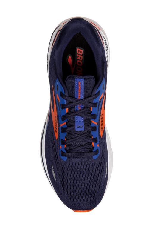 Shop Brooks Adrenaline Gts 23 Running Sneaker In Peacoat/orange/surf The Web