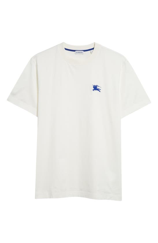 Shop Burberry Embroidered Logo Cotton T-shirt In Salt