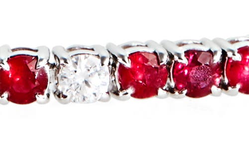 Shop Valani Atelier Ruby & Diamond Tennis Bracelet In White Gold/ruby/diamond