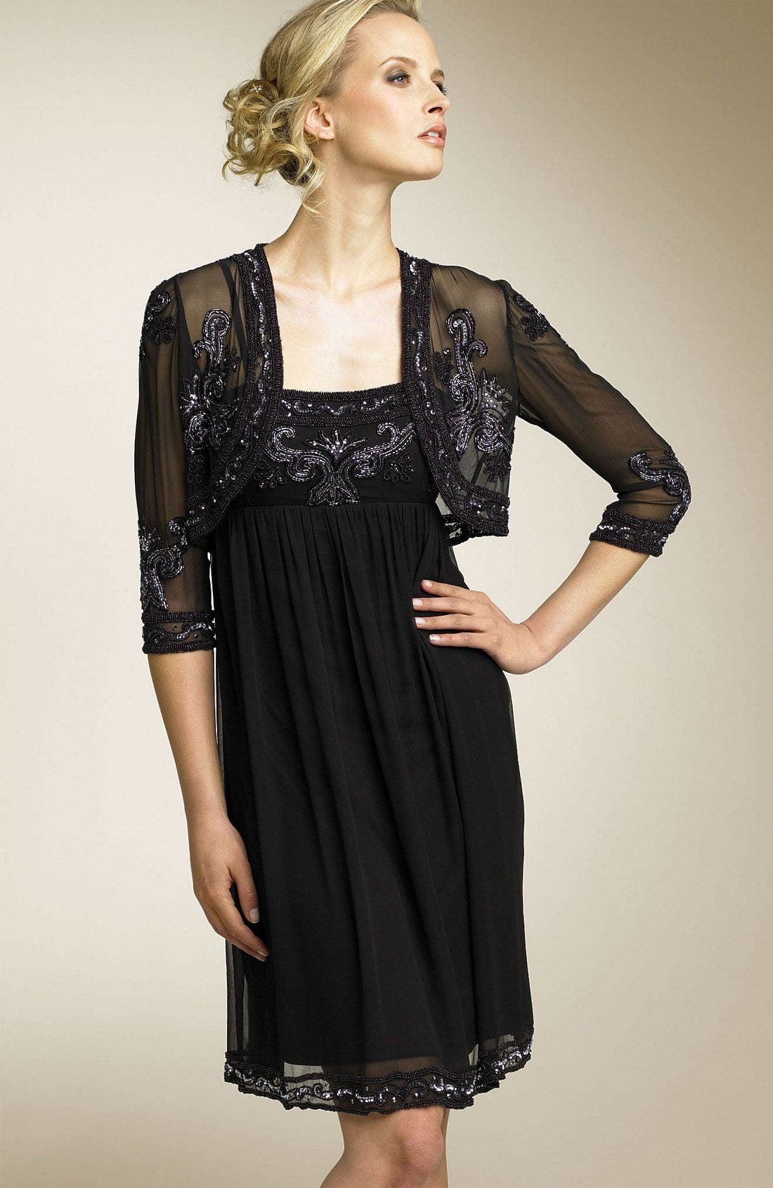 Patra Beaded Silk Chiffon Cocktail Dress & Jacket Nordstrom