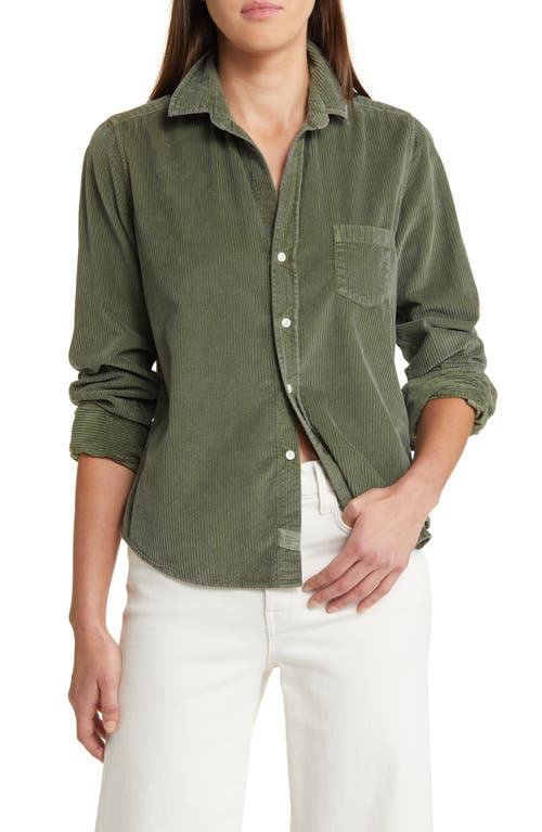 Barry Tailored Fit Corduroy Button-Up Shirt in Army