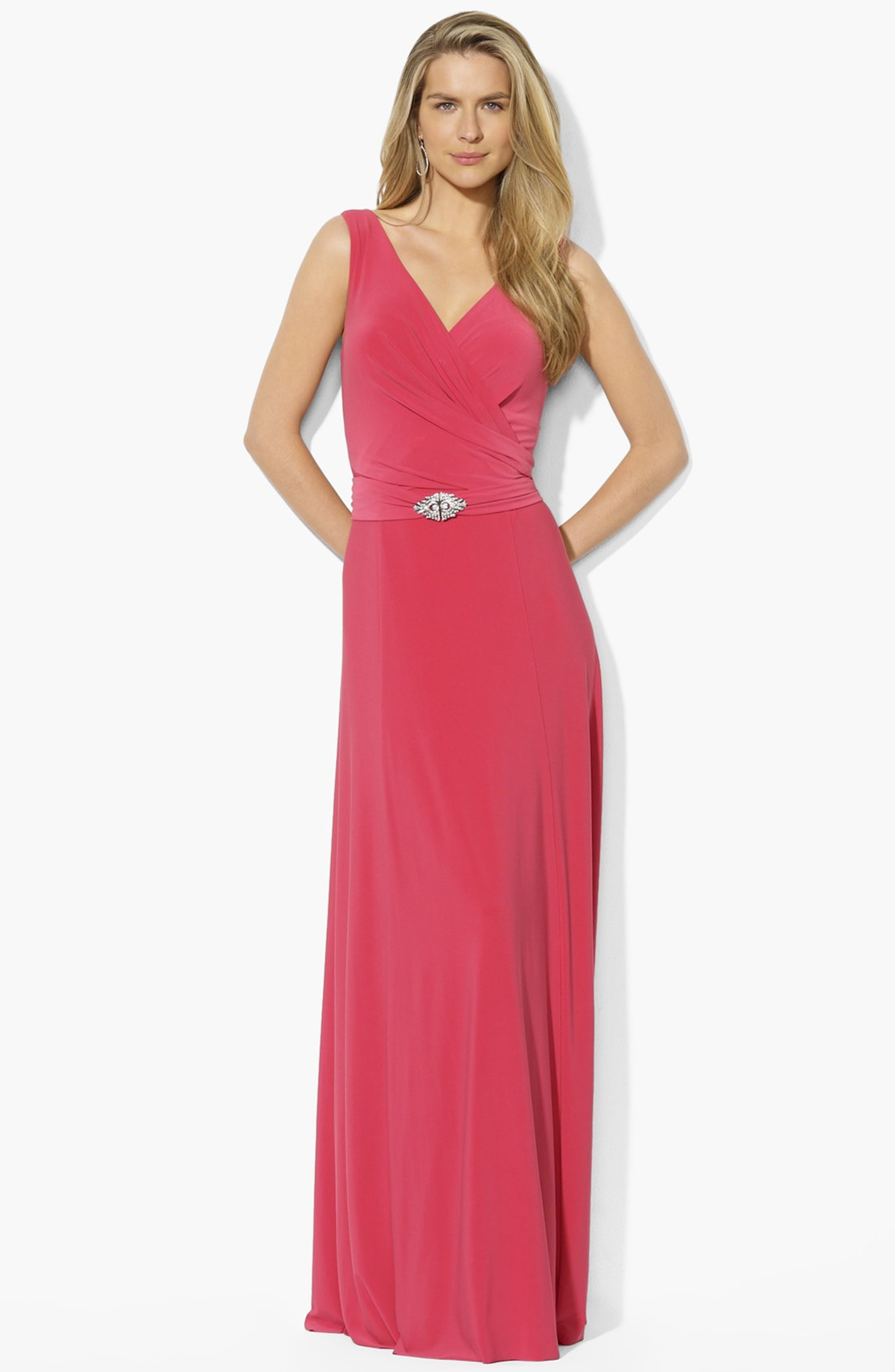 Lauren Ralph Lauren Embellished Matte Jersey Gown | Nordstrom