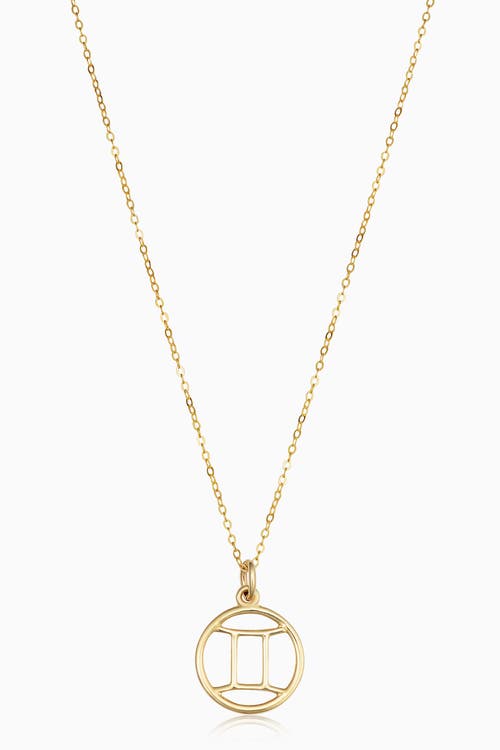 Oradina 14k Gold Zodiac Pendant Necklace In Gemini