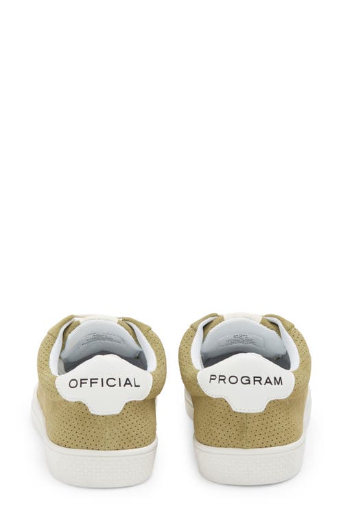 Official Program Court Low Top Sneaker In Olive Suede/white