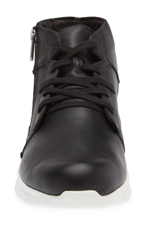 Naot Polaris High Top Sneaker In Jet Black Leather
