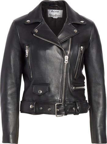 Leather jacket acne outlet studios