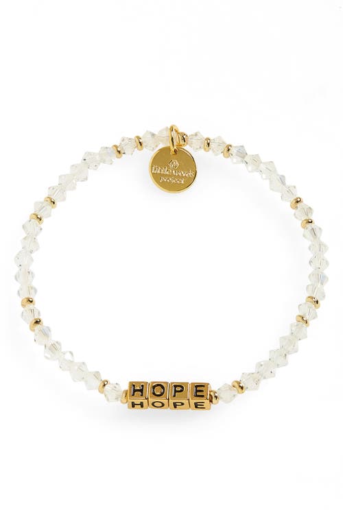 Little Words Project Hope Beaded Stretch Bracelet in Gold/Clear