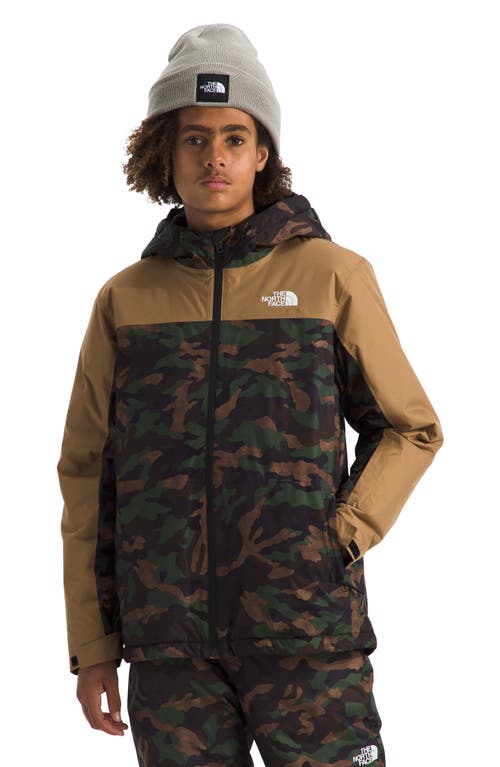 Shop The North Face Kids' Freedom Insulated Waterproof Hooded Jacket In Tnf Black Tnf Camo Small Print