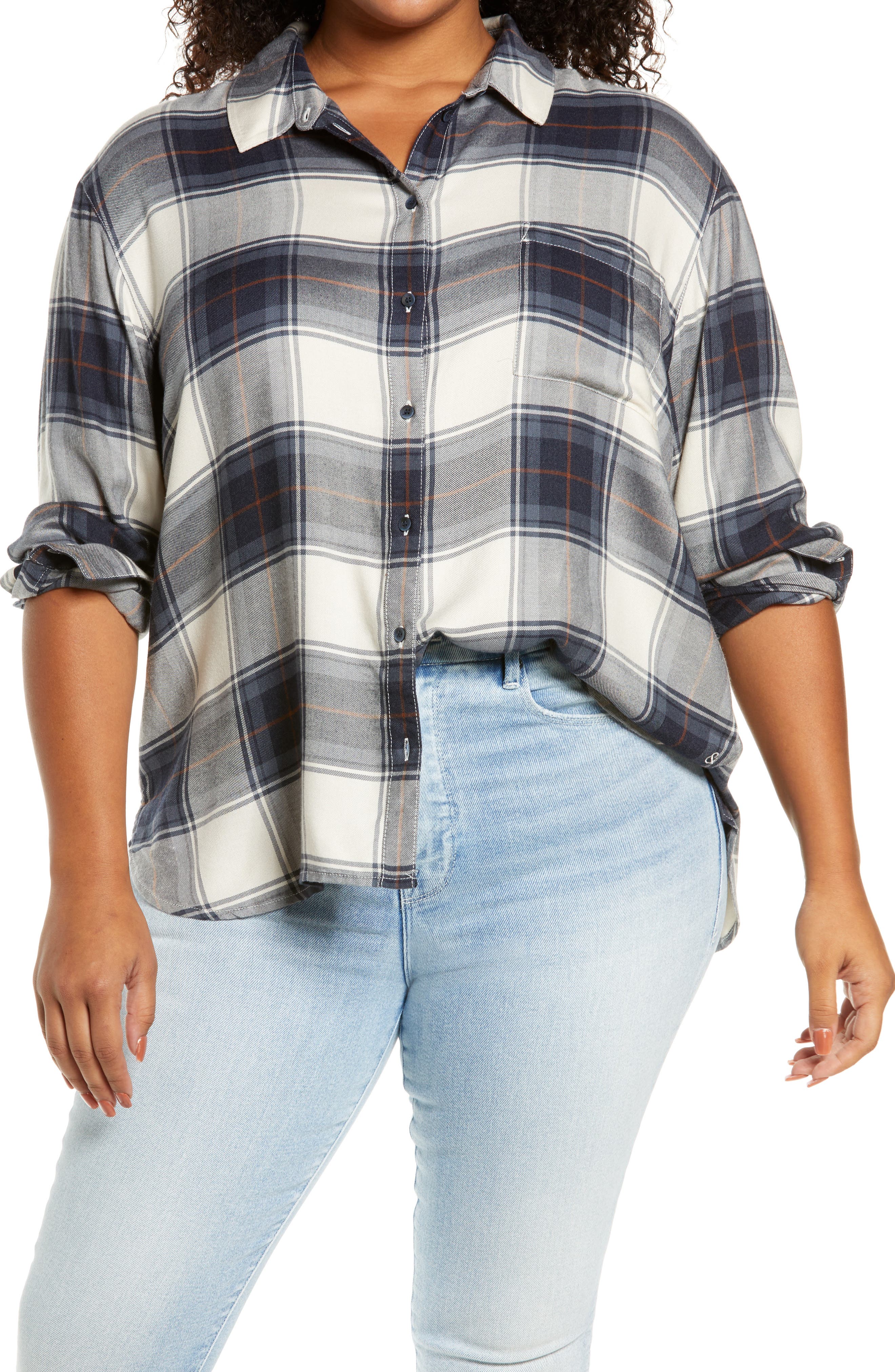 Treasure and bond plaid boyfriend shirt Clearance