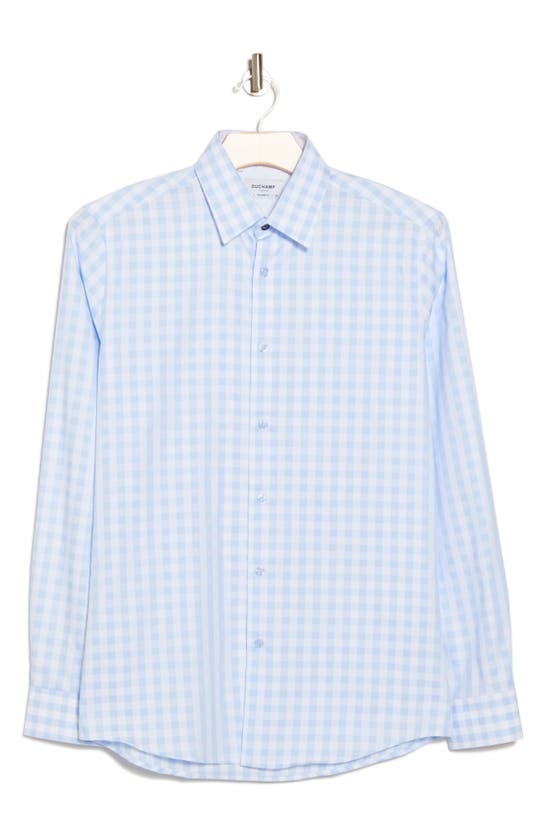 Shop Duchamp Check Tailored Fit Dress Shirt In Blue