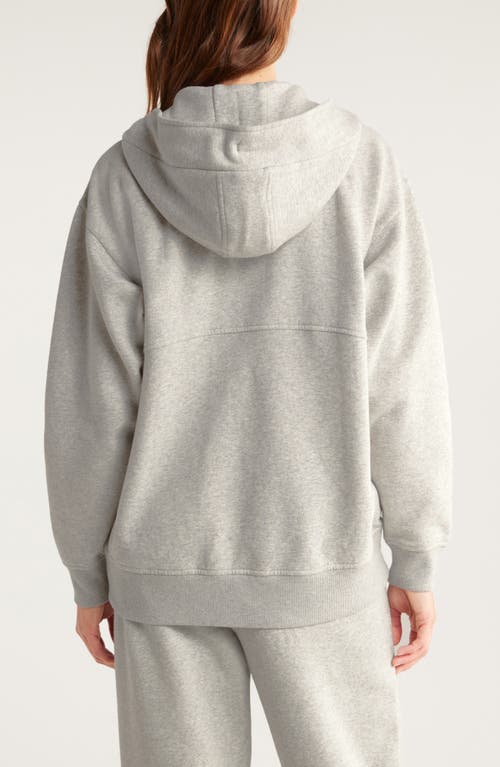 Shop Zella Cloud Fleece Zip Hoodie In Grey Light Heather