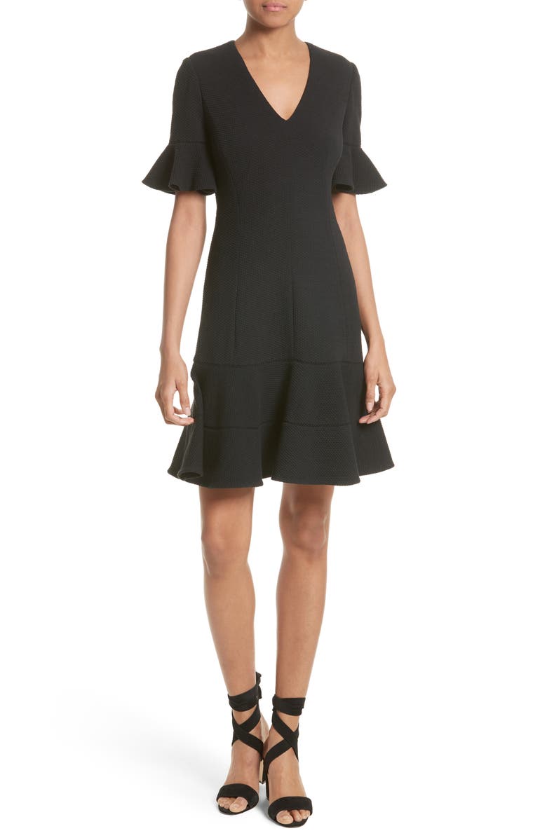 Rebecca Taylor Frill Sleeve Texture Knit Dress | Nordstrom