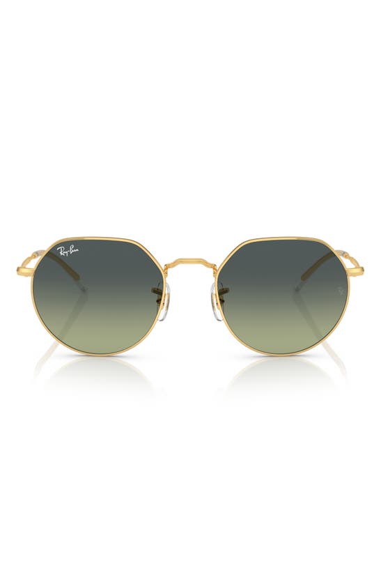Ray Ban Jack Round Sunglasses In Gold Flash