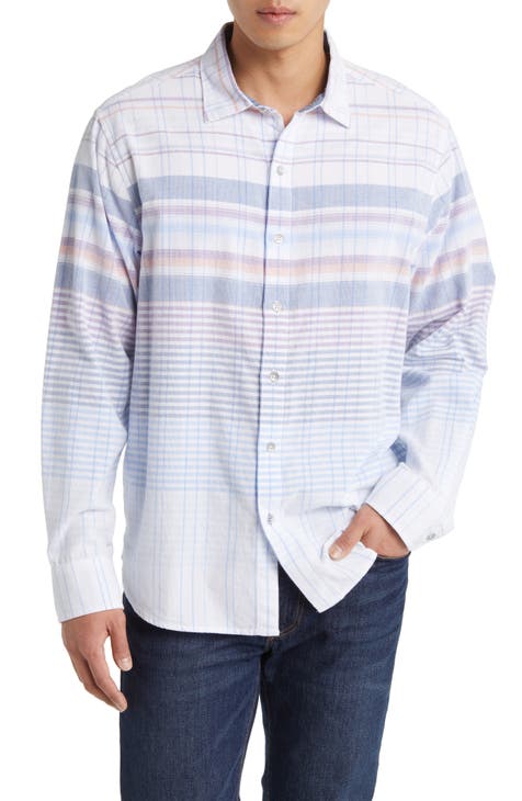 Coastline Horizon Stripe Corduroy Button-Up Shirt
