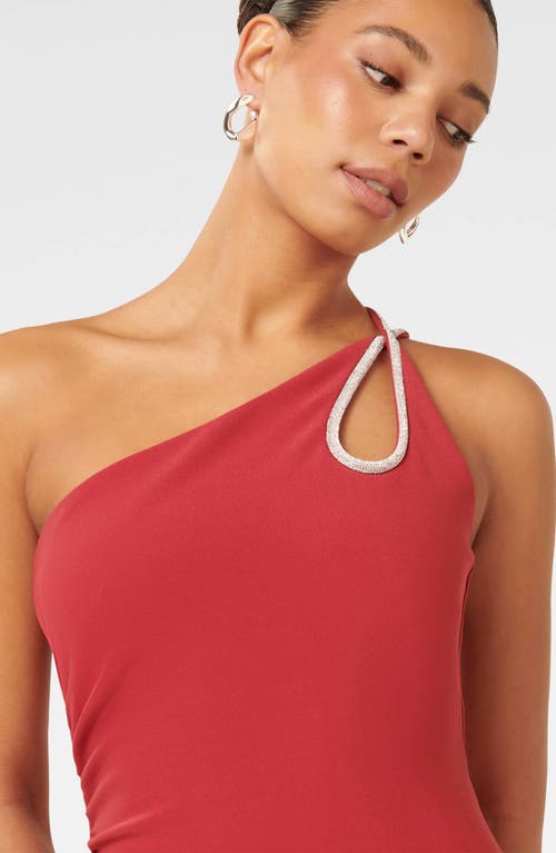 Shop Ever New Jasmine One-shoulder Cocktail Midi Dress In Red