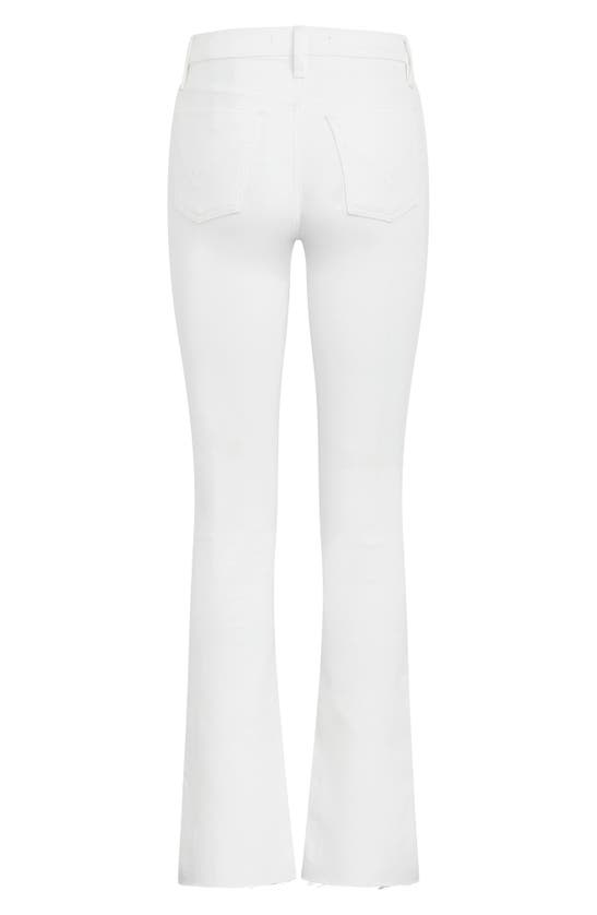 Hudson Barbara Split Raw Hem High Waist Baby Bootcut Jeans In White