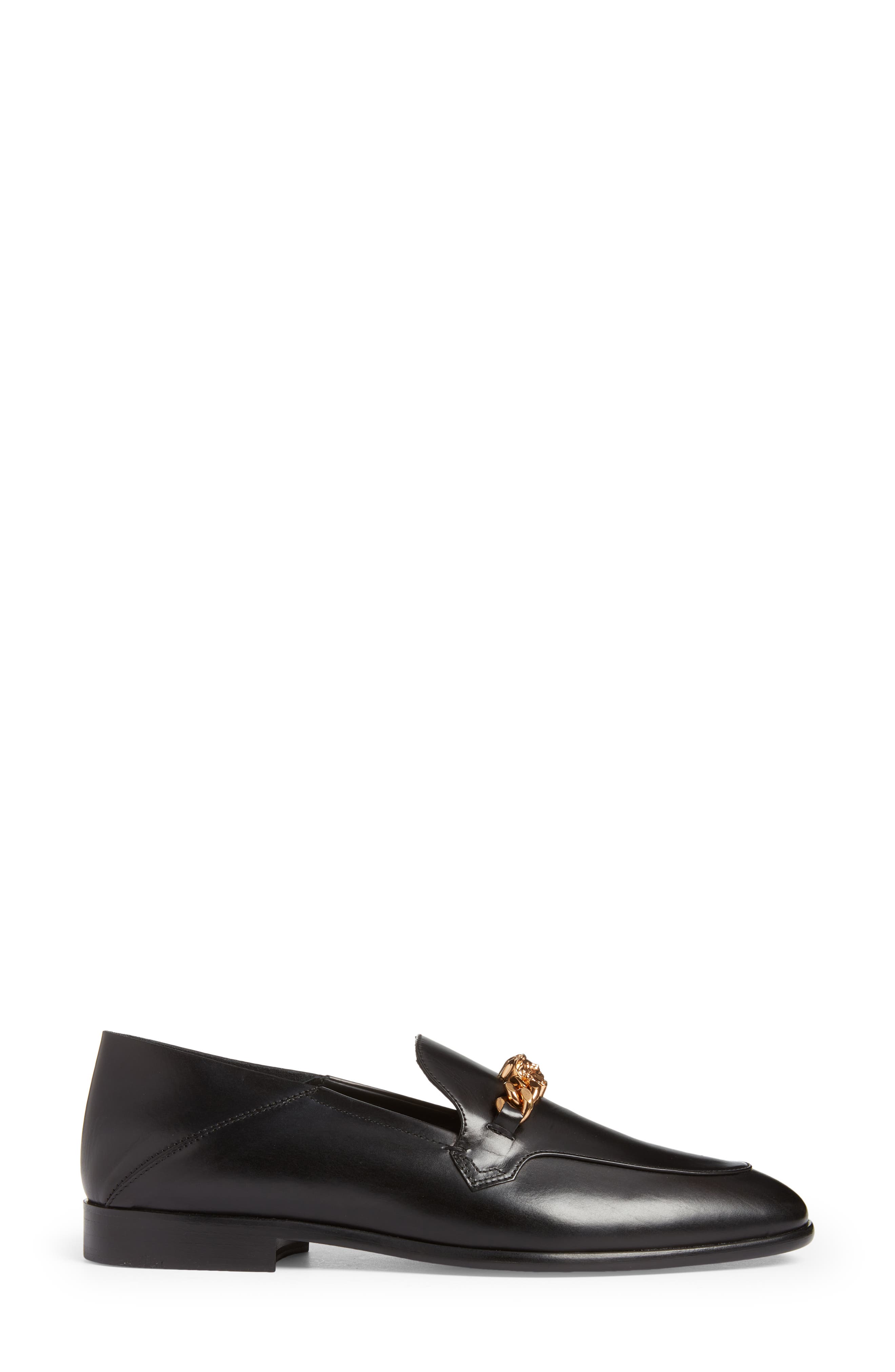 Versace Medusa Chain Loafer in Black-Versace Gold