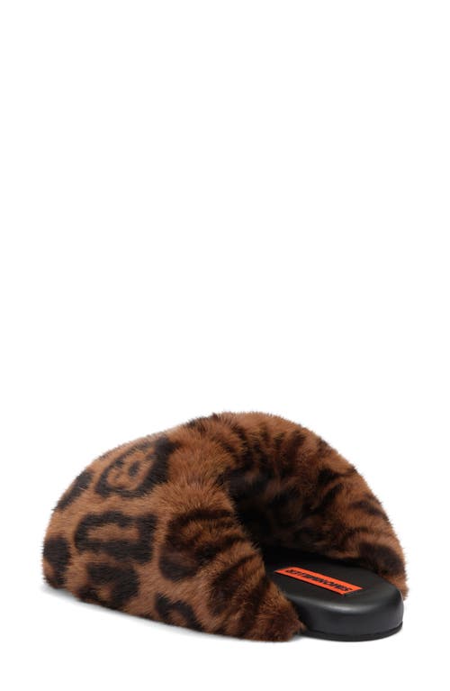 SIMON MILLER SIMON MILLER LEOPARD FAUX FUR BUBBLE SLIDE SANDAL