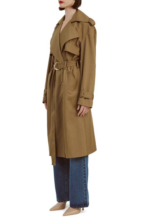 Shop Bardot Halle Trench Coat In Khaki