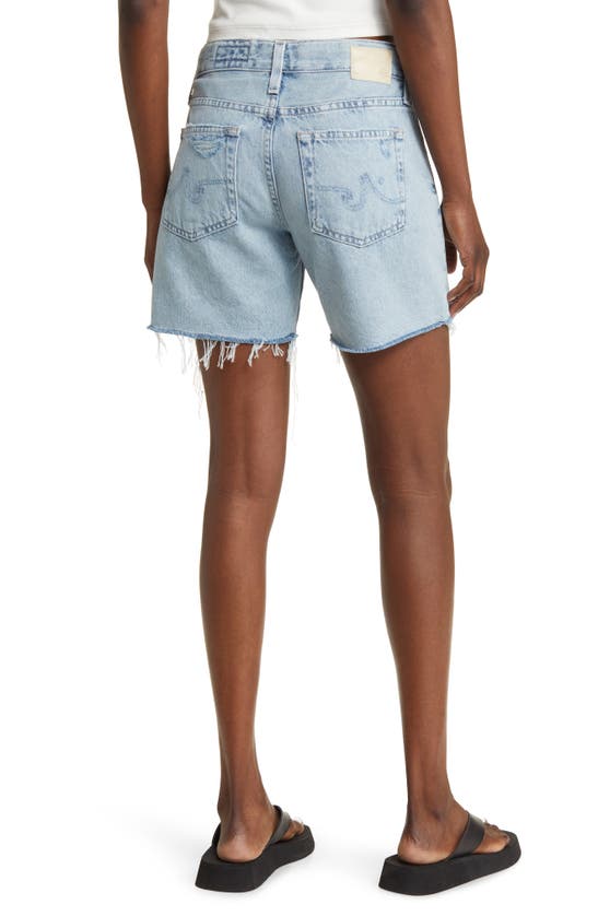 Ag Becke Raw Hem Nonstretch Denim Shorts In Glory Days Moonwash