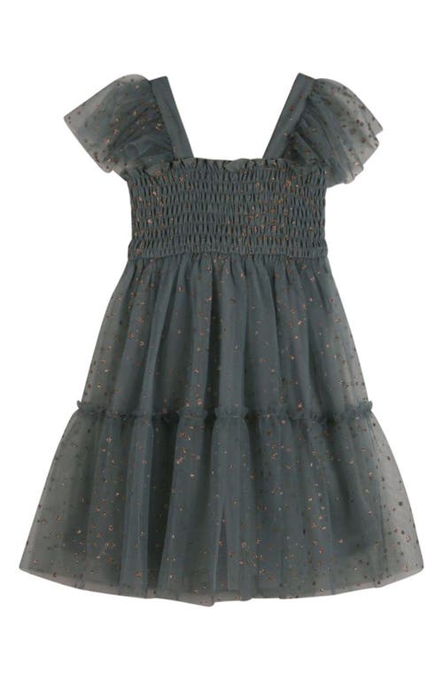 Shop Zunie Kids' Flutter Sleeve Dress In Jade