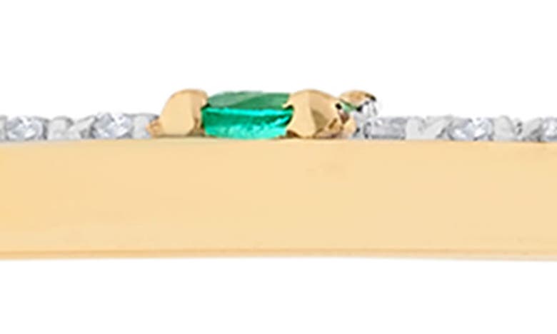 Shop H.j. Namdar Emerald & Diamond Paperclip Earrings In 14k Yellow Gold