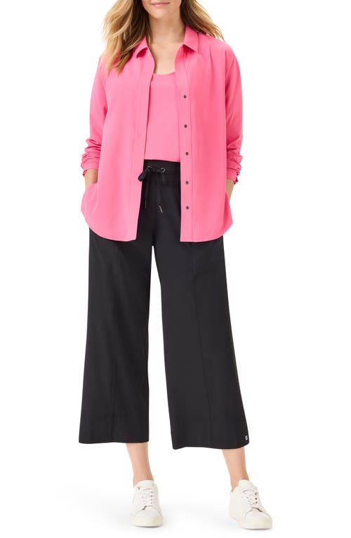 Nz Active By Nic+zoe Tech Stretch Snap Shirt In Pure Pink