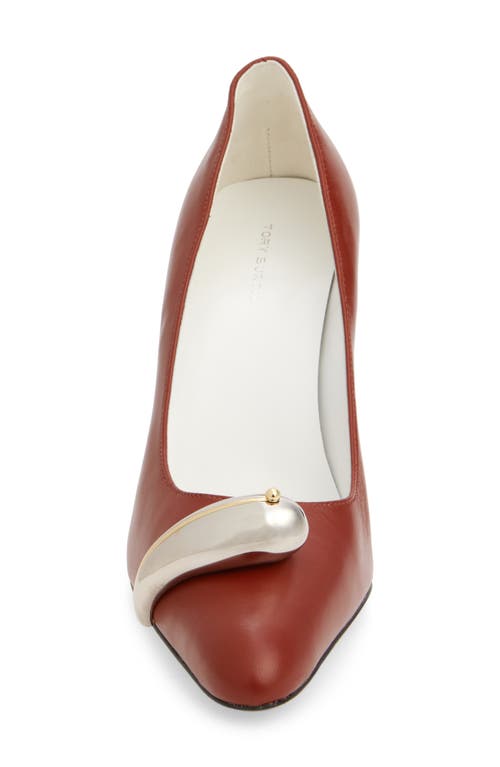 Shop Tory Burch Pierced Xl Pump In Sienna Red