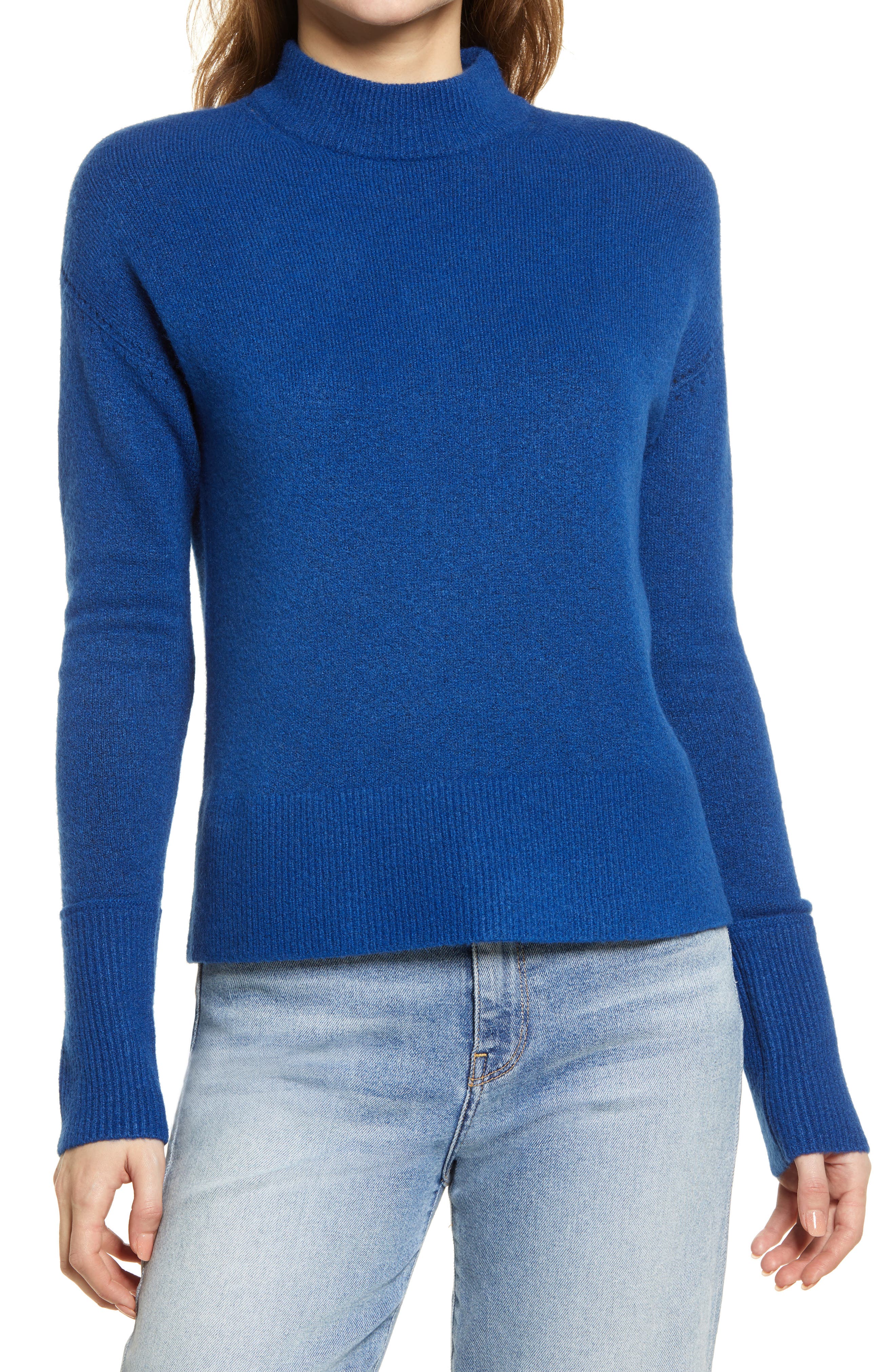 women's merino wool mock turtleneck sweater