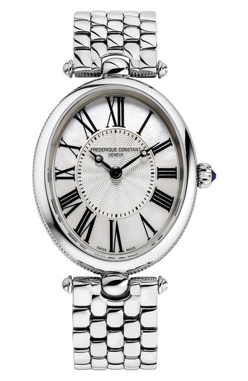 Shop Frederique Constant Art Deco Bracelet Watch, 30mm In Silverone