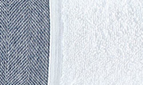 Brooks Brothers Ottoman Rolls 2-pack Turkish Cotton Hand Towels In Navy/white