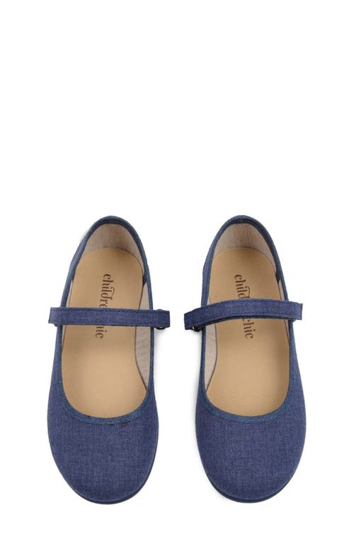 Shop Childrenchic Mary Jane Canvas Sneaker In Denim Blue