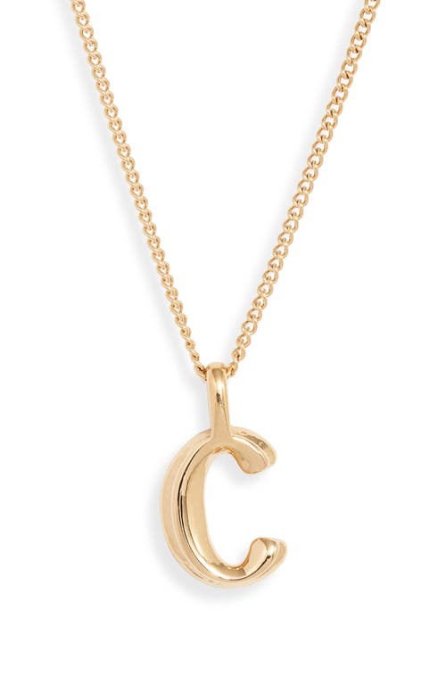 Customized Monogram Pendant Necklace in High Polish Gold - C