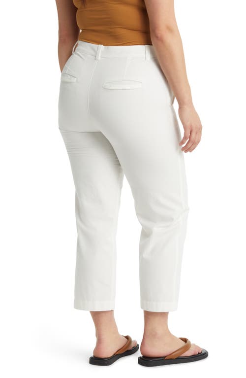 Vince Mid-rise Washed Cotton Cropped Pants In Off White