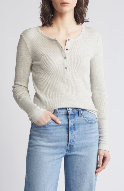 Shop Splendid Forever Thermal Knit Henley In Oat Heather