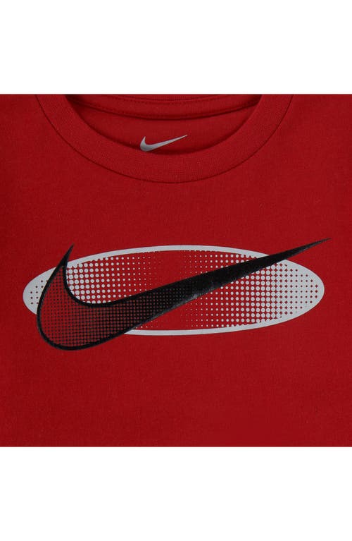 Nike Kids' Swoosh Long Sleeve Tee & Joggers Set In Gym Red/black