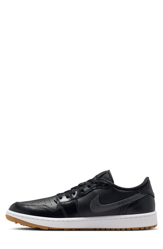 Shop Jordan Air  1 Low Waterproof Golf Shoe In Black/ Anthracite/ Brown
