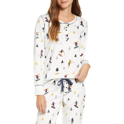Pj Salvage Apres Ski Print Pajama Top, Ivory