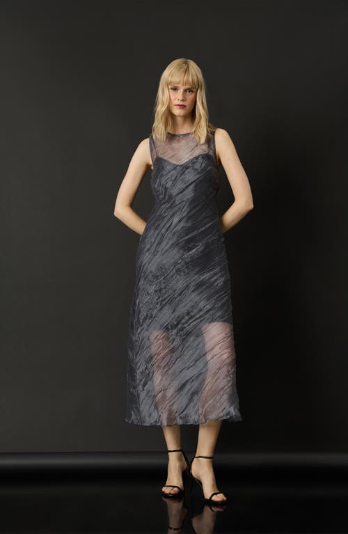 Shop Luxely 2-piece Stream Organza Slipdress In Grey