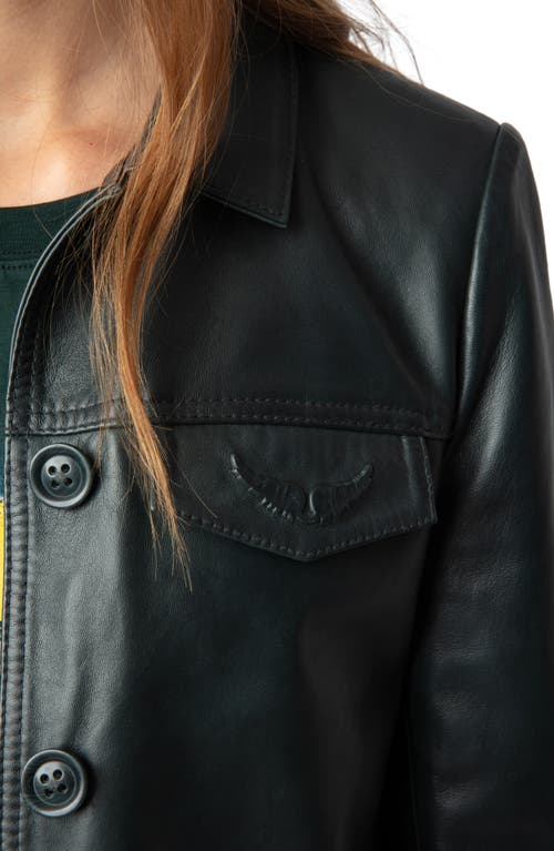 Shop Zadig & Voltaire Liam Leather Jacket In Peaks