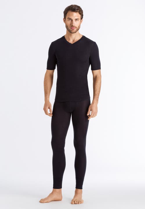 Hanro Silk Cashmere Short Sleeve Shirt In Black