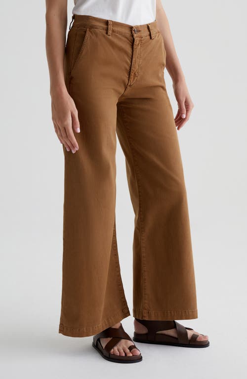 Shop Ag Caden Twill Wide Leg Pants In Sulfur Camelwood