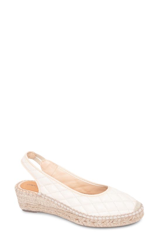 Shop Patricia Green Valencia Slingback Wedge Espadrille In Quilted Beige